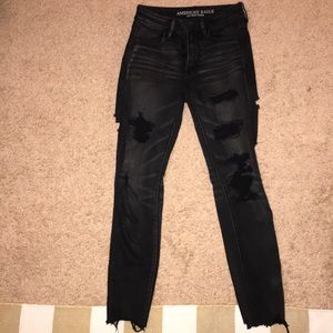American eagle black distressed jeans